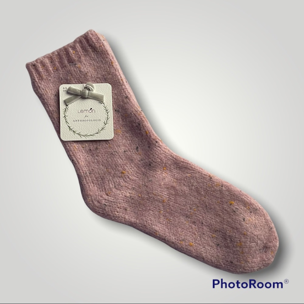 Anthropologie Lemon Pink Confetti Cozy Socks - NWT